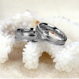 Wide Varieties Pearl Sand Titanium Ring For Lovers 