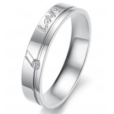 World-wide Renown Layering Titanium Ring For Lovers With Rhinestone
