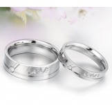 World-wide Renown Layering Titanium Ring For Lovers With Rhinestone