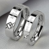 Wide Varieties Titanium Ring For Lovers With Rhinestone