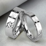 Wide Varieties Titanium Ring For Lovers With Rhinestone