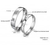 Quality and Quantity Assured Titanium Ring For Lovers With Rhinestone