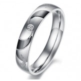 High Quality Black Titanium Ring For Lovers With Diamond