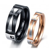 Stable Quality Cross Titanium Ring For Lovers