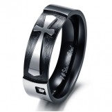 Stable Quality Cross Titanium Ring For Lovers