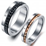 Excellent Quality Endless Love Titanium Ring For Lovers With Rhinestone