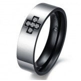 Superior Quality Cross Sweetheart Titanium Ring For Lovers 