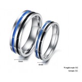Easy to Use Blue-Black Titanium Ring For Lovers 