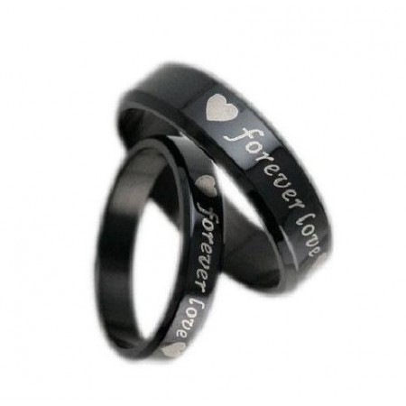 Stable Quality Black Titanium Ring For Lovers 