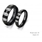 Complete in Specifications Black Titanium Ring For Lovers With Rhinestone