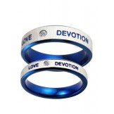 Stable Quality Blue Titanium Ring For Lovers 