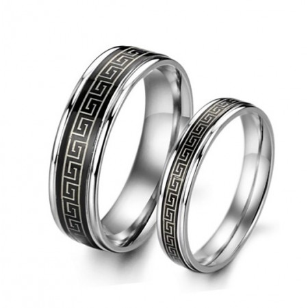 Easy to Use Black Titanium Ring For Lovers 