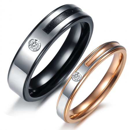 Easy to Use Concise Titanium Ring For Lovers 