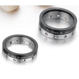 Complete in Specifications Black Titanium Ring For Lovers 