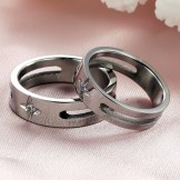 Stable Quality Star Titanium Ring For Lovers