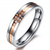 The King of Quantity Cross Titanium Ring For Lovers With Rhinestone