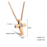 The Queen of Quality Cross Titanium Necklace With Rhinestone