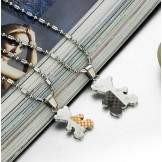 Stable Quality Bear Shape Titanium Necklace For Lovers