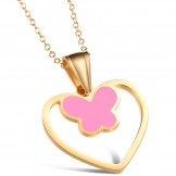 Well-known for Its Fine Quality Female Butterfly Shape Titanium Necklace 