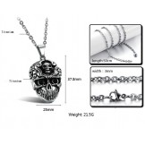 Superior Quality Male Skull Titanium Necklace 