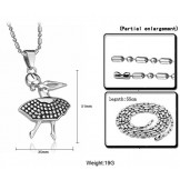 The Queen of Quality Female Ballet Girl Titanium Necklace 