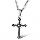Excellent Quality Female Cross Titanium Necklace With Rhinestone