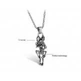 Stable Quality Male Skull Titanium Necklace 