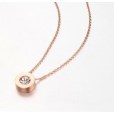 Stable Quality Female Titanium Necklace With Rhinestone