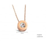 Stable Quality Female Titanium Necklace With Rhinestone