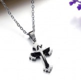 Stable Quality Male Cross Titanium Necklace 