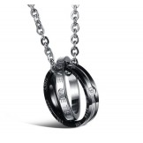 Reliable Quality Titanium Necklace For Lovers With Rhinestone