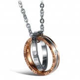 Reliable Quality Titanium Necklace For Lovers With Rhinestone