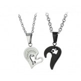 The King of Quantity Black and White Titanium Necklace For Lovers 