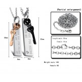 Stable Quality Lock Shape Titanium Necklace For Lovers 