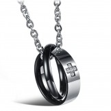 Superior Quality Titanium Necklace For Lovers With Diamond