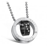 The Queen of Quality Sweetheart Titanium Necklace For Lovers With Diamond
