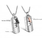 Dependable Performance Jigsaw Titanium Necklace For Lovers 