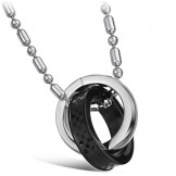 Superior Quality Dual Ring Titanium Necklace For Lovers 