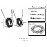 Superior Quality Dual Ring Titanium Necklace For Lovers 