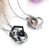 Reliable Quality Sweetheart Titanium Necklace For Lovers With Rhinestone