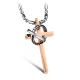 Selling Well all over the World Cross Titanium Necklace For Lovers 