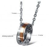 Well-known for Its Fine Quality Dual Ring Titanium Necklace For Lovers