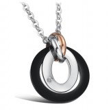 Wide Varieties Dual Ring Titanium Necklace For Lovers 