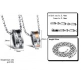 The King of Quantity Titanium Necklace For Lovers With Rhinestone