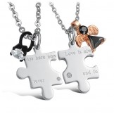Wide Varieties Puzzle Titanium Necklace For Lovers 