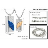Well-known for Its Fine Quality Wing Shape Titanium Necklace For Lovers 