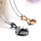 Selling Well all over the World Sweetheart Titanium Necklace For Lovers