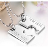 Wide Varieties Titanium Necklace For Lovers With Diamond