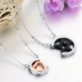Selling Well all over the World Sweetheart and Star Shape Titanium Necklace For Lovers