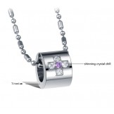 Durable in Use Cross Titanium Necklace For Lovers With Rhinestone